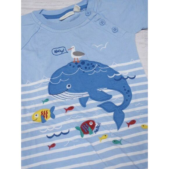 JoJo Maman Bebe Blue Whale Romper - Picture 2 of 6